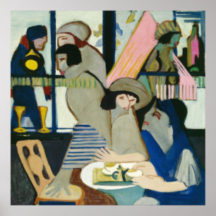 Poster Café par Ernst Ludwig Kirchner