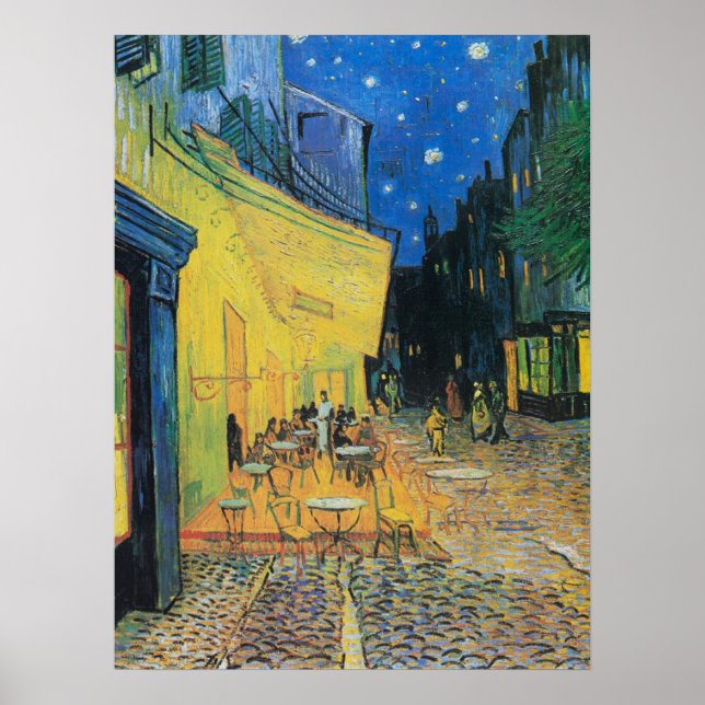 Poster Cafe Terrace at Night 1888 par Vincent van Gogh (Devant)