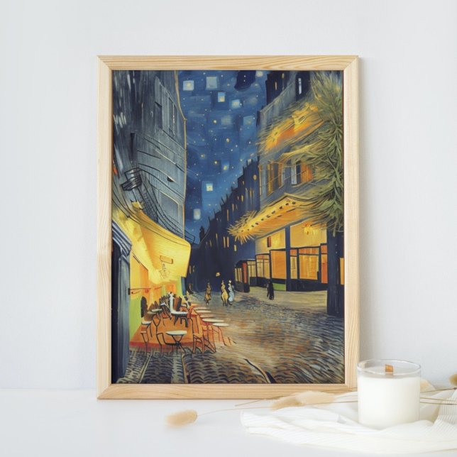 Poster Café Terrasse à la nuit Le Célèbre dans le nouveau (Créateur téléchargé)