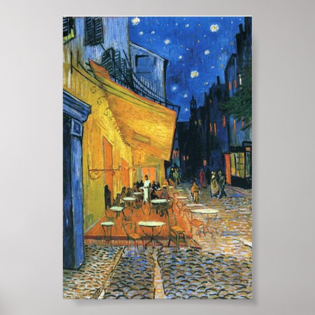 Poster Café Terrasse à la nuit, Van Gogh célèbre peinture (Devant)