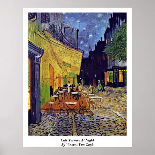 Poster Café Terrasse La Nuit Par Vincent Van Gogh (Devant)
