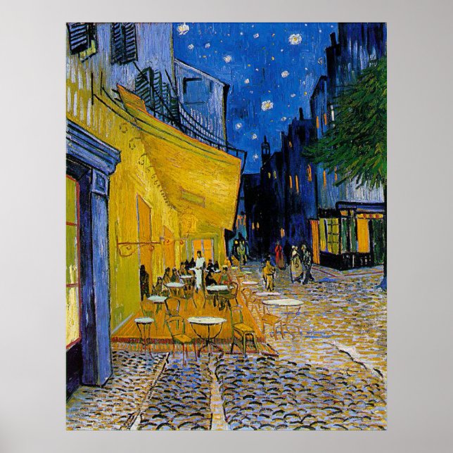 Poster Cafe Terrasse par Vincent van Gogh (Devant)