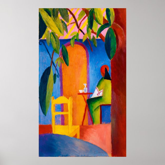 Poster Café Türkisches par August Macke (1914) (Devant)