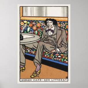 Poster Café viennois : L'homme des lettres de Moriz Jung