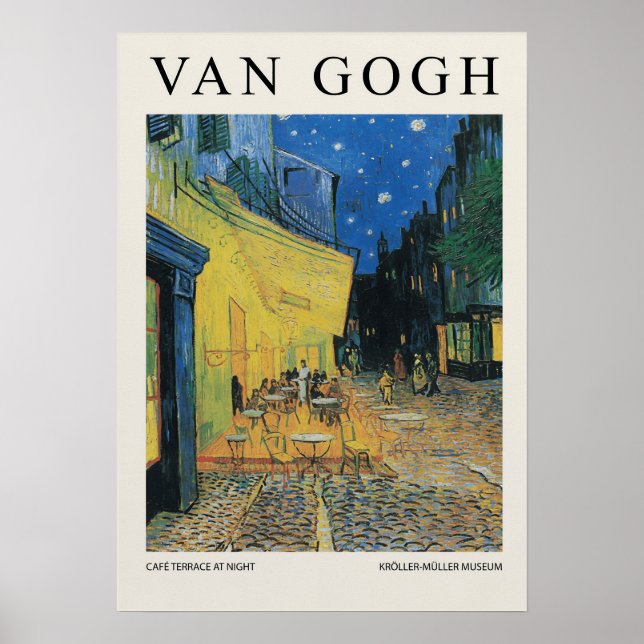 Poster Cafee Terrace At Night Blossom (Devant)