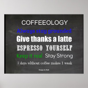 Poster Caféologie Citations de café pour vivre