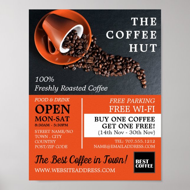 Poster Cafés, Barista, Café, Café, Café Advert (Devant)