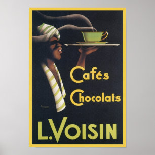 Poster Cafés Chocolats L. Voisin