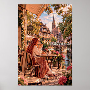 Poster Cafés des Canaux Moments Calmes Strasbourg France