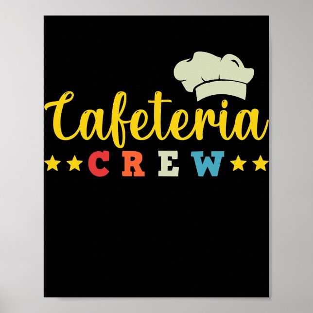 Poster Cafétéria de l'école travailleur déjeuner dame Cas (Devant)