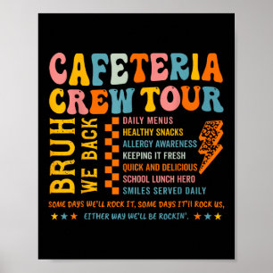 Poster Cafétéria vintage Crew School Déjeuner Lady Cafété