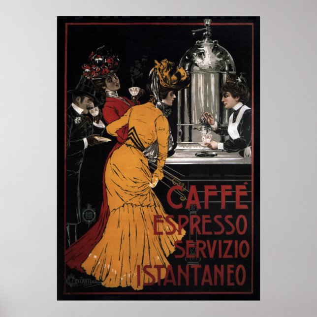 Poster Caffe Espresso ~ Servizio Istantaneo ~ 1900 (Devant)