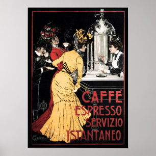 Poster CAFFE ESPRESSO SERVIZIO ISTANTANEO Café italien