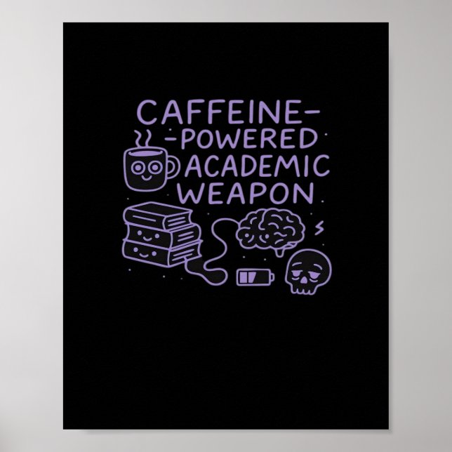Poster Caffeine-Powered Academic Weapon Classic (Devant)