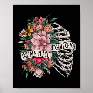 Poster Cage thoracique Inspirez la paix Expirez le chaos