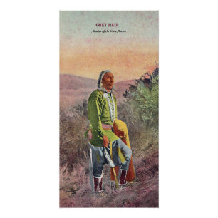 Poster Cahier Cheveux Gris Amérindien
