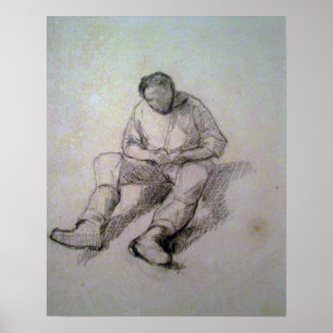 Poster Caillebotte - Étude