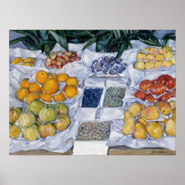 Poster Caillebotte - Fruits Affichés Sur Un Stand (Devant)