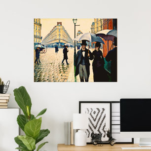 Poster Caillebotte - Paris aux pluies