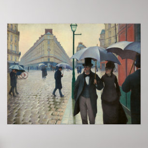 Poster Caillebotte - Rue de Paris par temps de pluie
