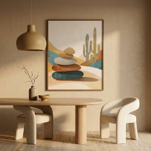 Poster Cairn de désert minimaliste cosy pour intérieurs m
