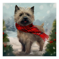 Cairn Terrier Dog dans Noël de neige