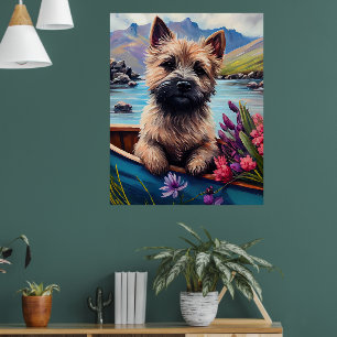 Poster Cairn Terrier sur une pagaie : Une aventure Pittor
