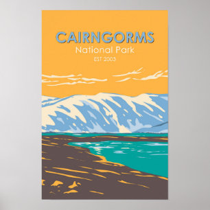 Poster Cairngorges National Park Scotland Loch Etchachan
