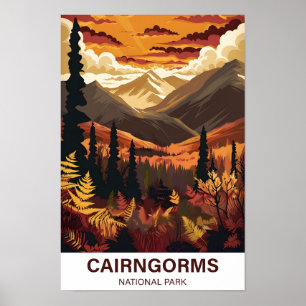 Poster Cairngorges National Park Scotlandia Travel