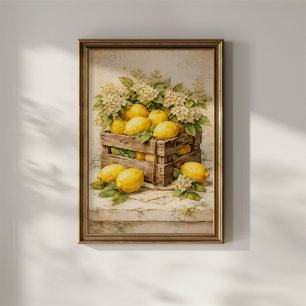 Poster Caisse de citrons vintage