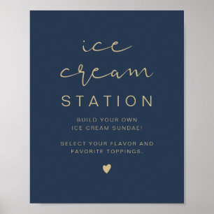 Poster CAITLIN Marine et Gold Modern Ice Creative Station