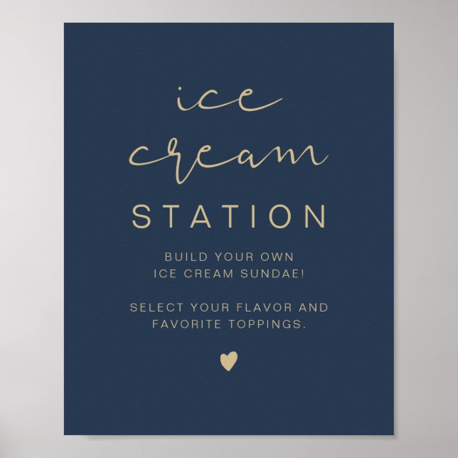 Poster CAITLIN Marine et Gold Modern Ice Creative Station (Devant)