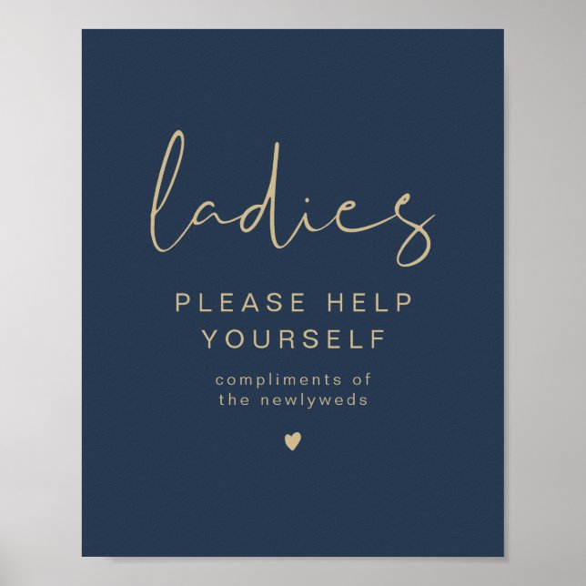 Poster CAITLIN Marine & Gold Ladies Salle de toilette (Devant)