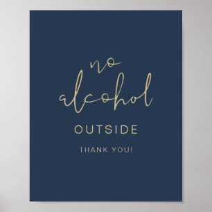 Poster CAITLIN Moderne Marine Bleu Pas d'alcool dehors