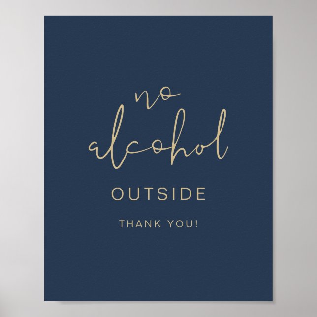 Poster CAITLIN Moderne Marine Bleu Pas d'alcool dehors (Devant)