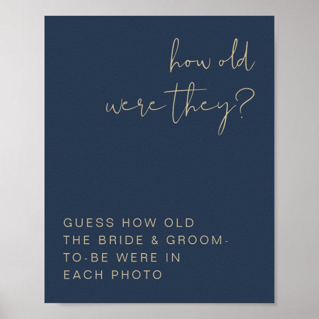 Poster CAITLIN Navy et Or Quel âge avaient-ils Signe (Devant)