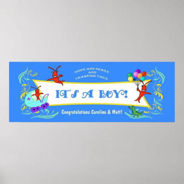 Poster Cajun Critters Baby Boy Banner (Devant)