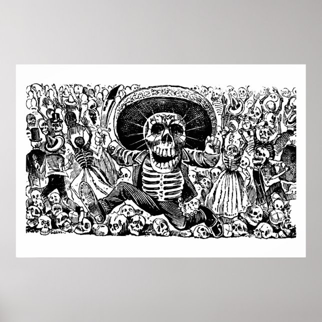 Poster Calavera Oaxaqueña par José Guadalupe Posada (Devant)
