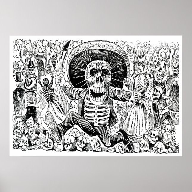 Poster Calavera Oaxaqueña par José Guadalupe Posada 1903 (Devant)