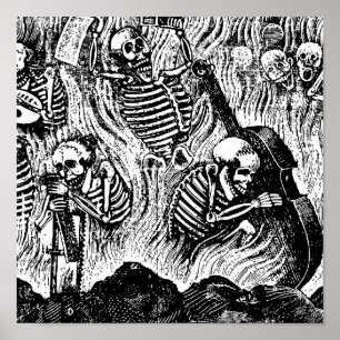 Poster Calavera of Artists and Artisans c. 1900 Mexique