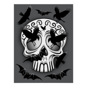 Poster Calaveras décoratives Halloween