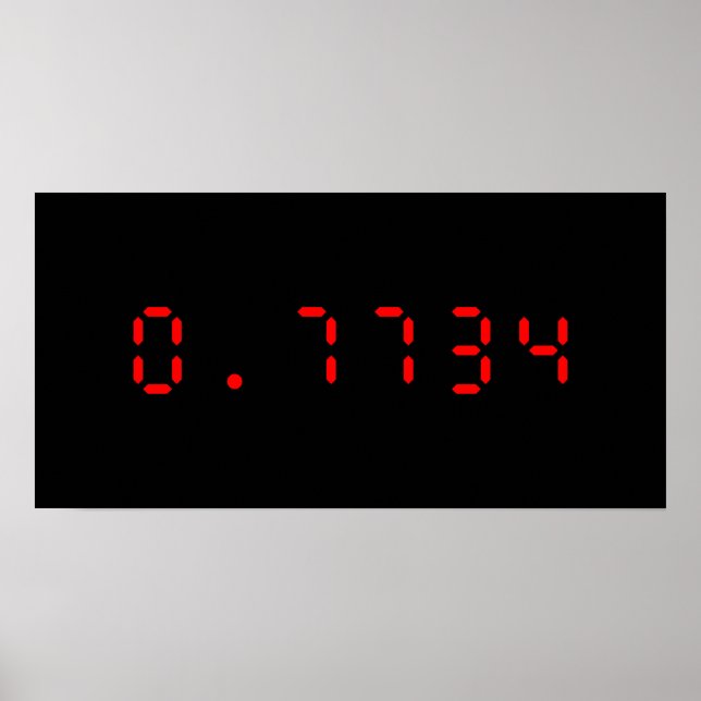 Poster Calculatrice LED Bonjour | 0,7734 (Devant)