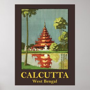 Poster Calcutta, capitale du Bengale Occidental, Inde