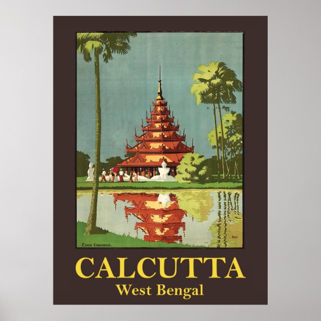 Poster Calcutta, capitale du Bengale Occidental, Inde (Devant)