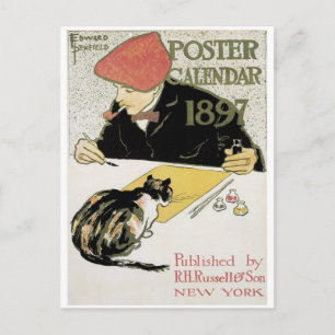 Poster Calendar 1897 Postcard