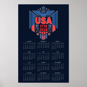 Poster Calendrier 1776-2026 USA