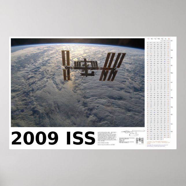 Poster Calendrier 2009 de la Station spatiale internation (Devant)