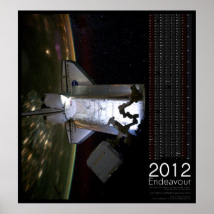 Poster Calendrier 2012 de la navette spatiale Endeavor