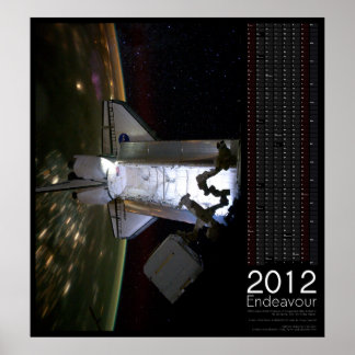 Poster Calendrier 2012 de la navette spatiale Endeavor