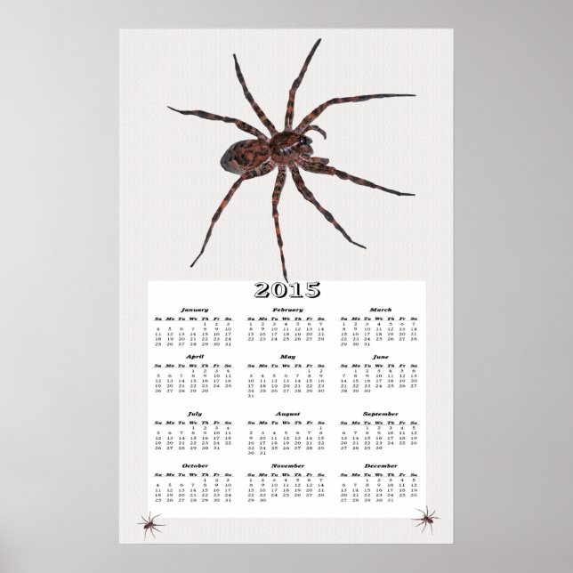 Poster calendrier 2015 de l'araignée de loup (Devant)